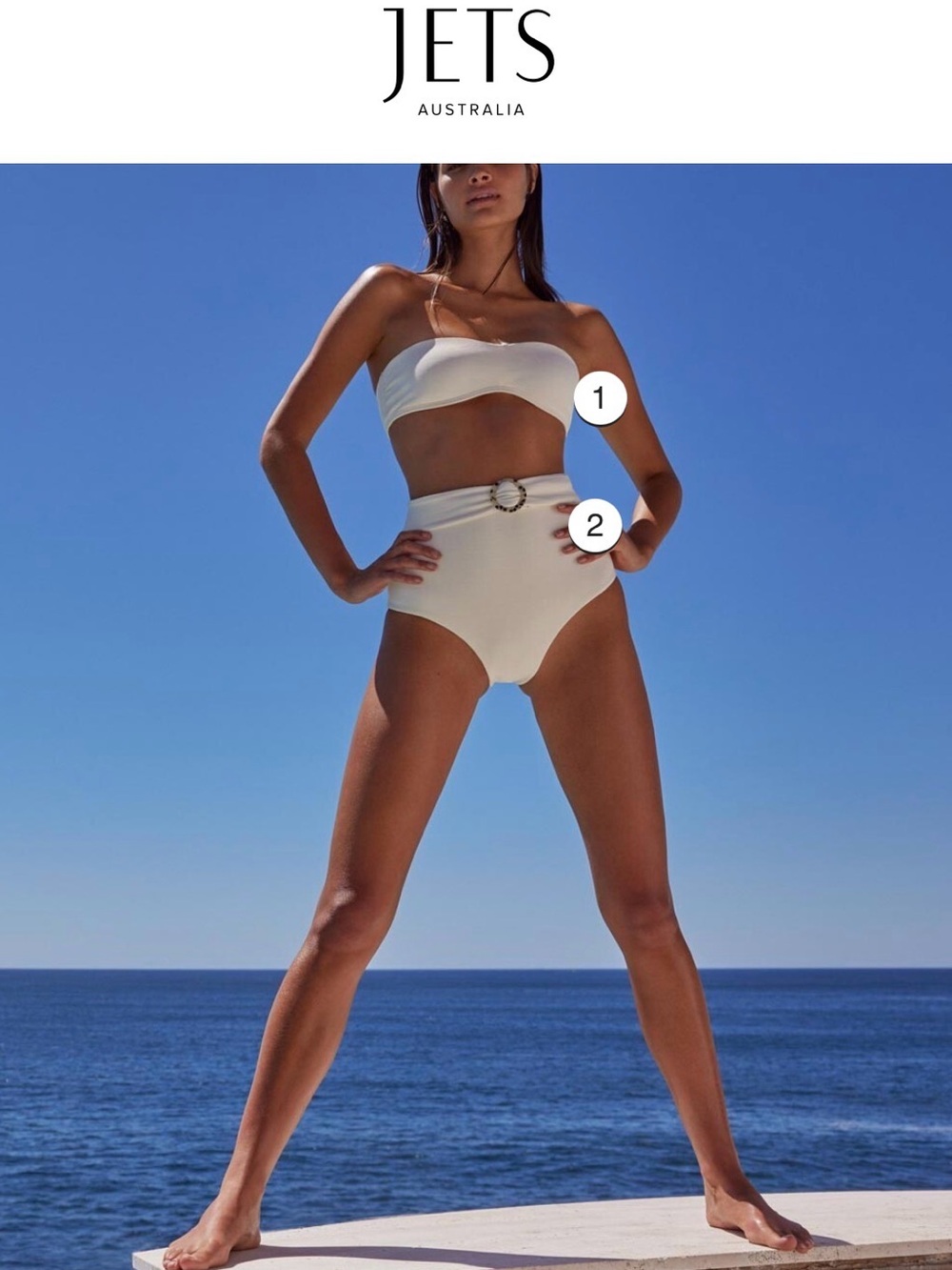 $140 NWT “Jets” Isla Rib Luxury High-Waist Bikini Bottoms with BONUS Top